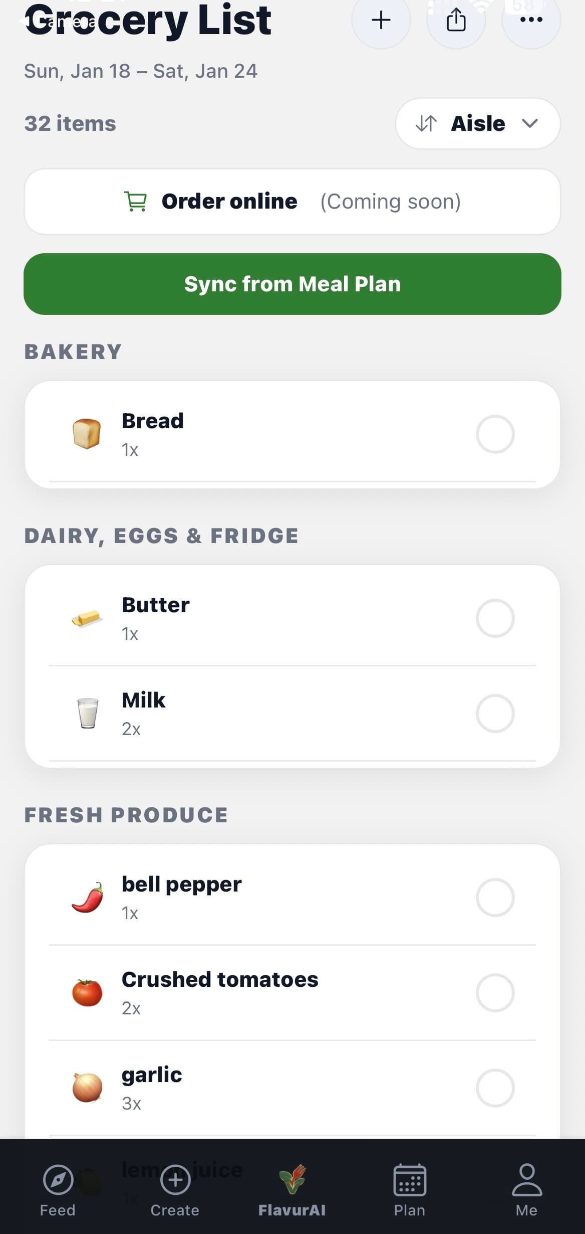 Grocery List